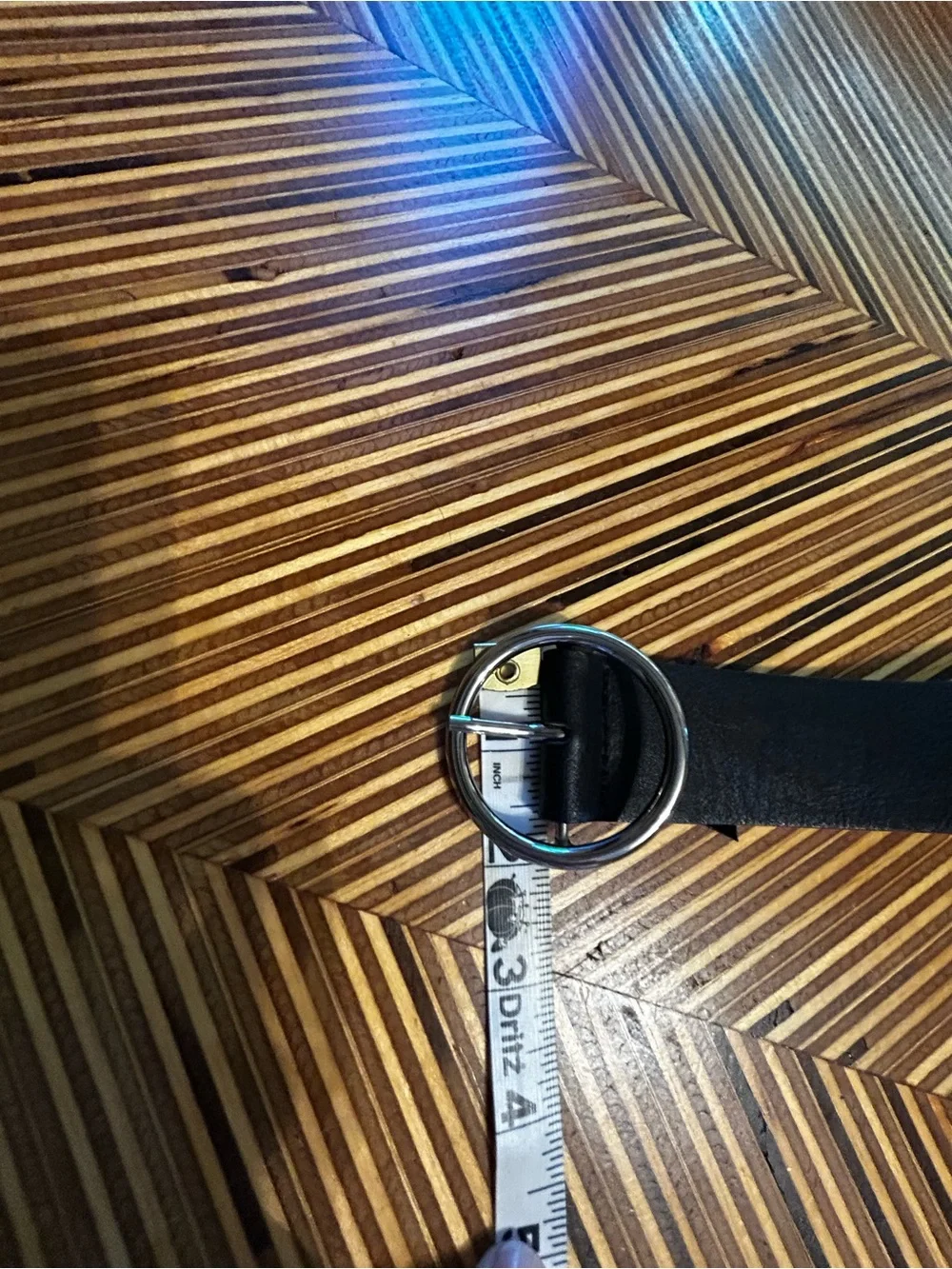 Brandy Melville Black Belt with Silver Ring Buckle